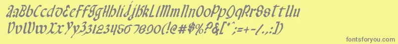 ValeriusCondensedItalic Font – Gray Fonts on Yellow Background
