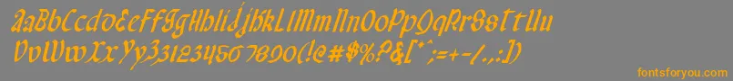 ValeriusCondensedItalic Font – Orange Fonts on Gray Background