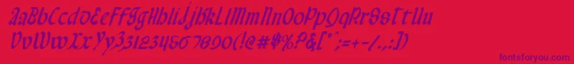 ValeriusCondensedItalic Font – Purple Fonts on Red Background