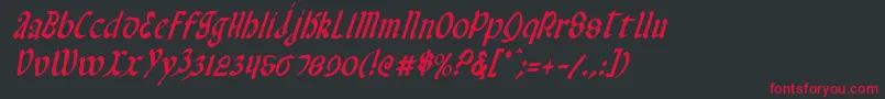 ValeriusCondensedItalic Font – Red Fonts on Black Background