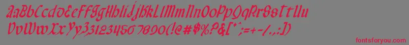 ValeriusCondensedItalic Font – Red Fonts on Gray Background