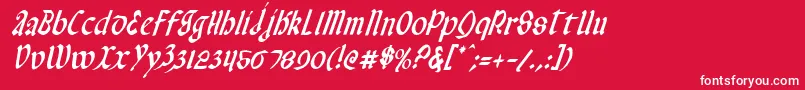 ValeriusCondensedItalic Font – White Fonts on Red Background