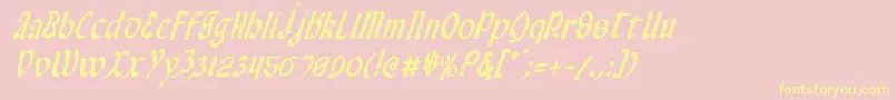 ValeriusCondensedItalic Font – Yellow Fonts on Pink Background
