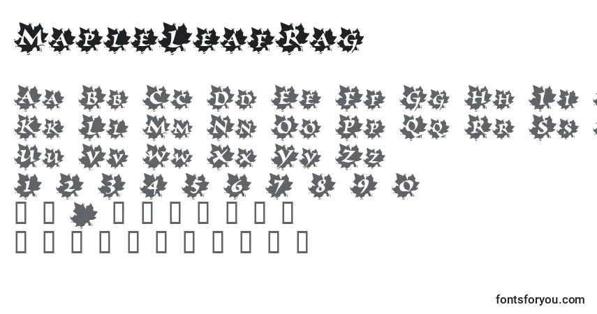 Schriftart MapleLeafRag – Alphabet, Zahlen, spezielle Symbole