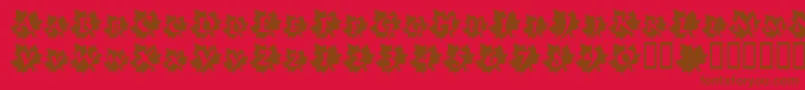 フォントMapleLeafRag – 赤い背景に茶色の文字
