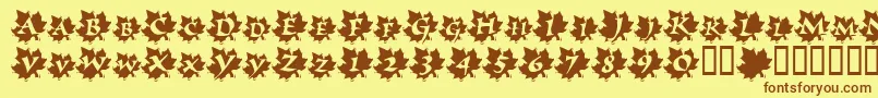 MapleLeafRag Font – Brown Fonts on Yellow Background