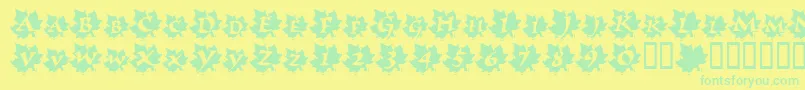 Czcionka MapleLeafRag – zielone czcionki na żółtym tle
