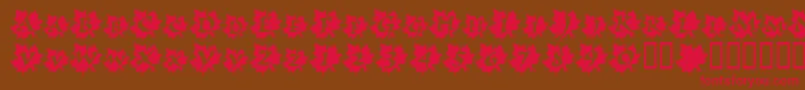 フォントMapleLeafRag – 赤い文字が茶色の背景にあります。