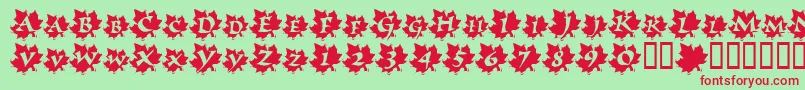 MapleLeafRag Font – Red Fonts on Green Background
