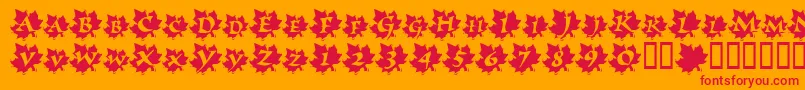 Police MapleLeafRag – polices rouges sur fond orange