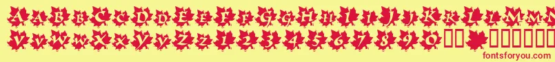 Czcionka MapleLeafRag – czerwone czcionki na żółtym tle