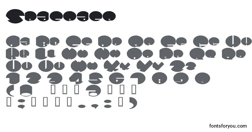 Шрифт Spaceace – алфавит, цифры, специальные символы