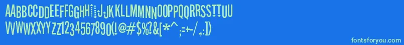 Stereofidelic Font – Green Fonts on Blue Background