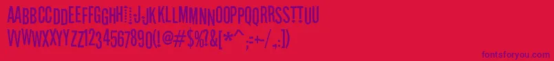 Stereofidelic Font – Purple Fonts on Red Background