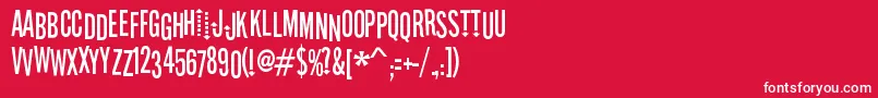 Stereofidelic Font – White Fonts on Red Background