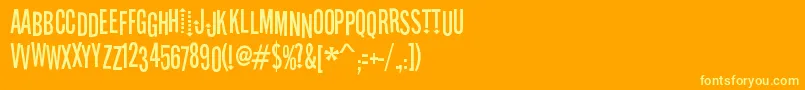 Stereofidelic Font – Yellow Fonts on Orange Background