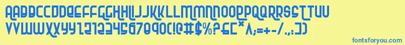 Шрифт Rokikier – синие шрифты на жёлтом фоне