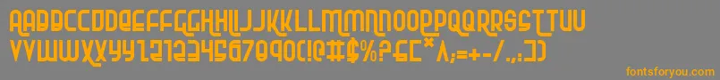 フォントRokikier – オレンジの文字は灰色の背景にあります。