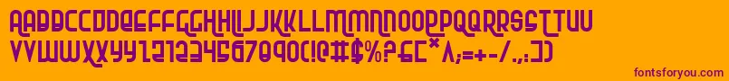 Rokikier-fontti – violetit fontit oranssilla taustalla