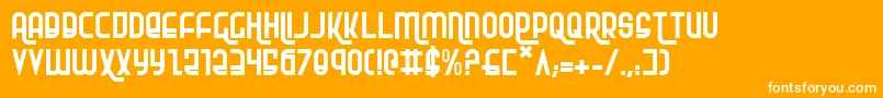 Rokikier-fontti – valkoiset fontit oranssilla taustalla