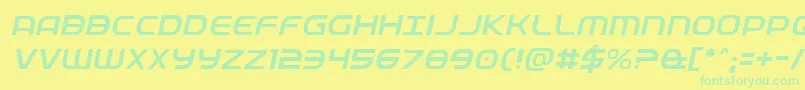 Fedservicelightital-Schriftart – Grüne Schriften auf gelbem Hintergrund