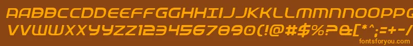 Fedservicelightital Font – Orange Fonts on Brown Background