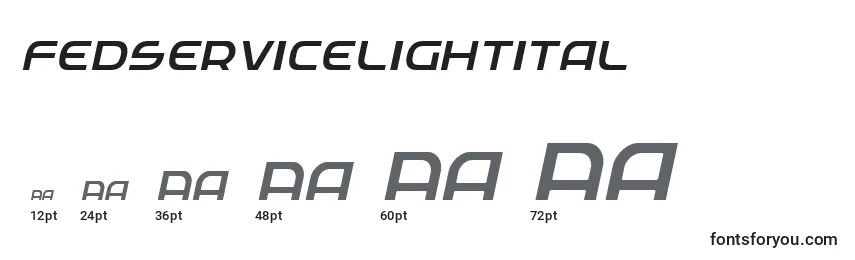 Размеры шрифта Fedservicelightital