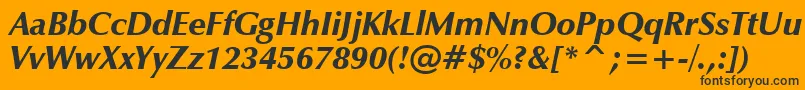ZapfHumanist601UltraItalicBt Font – Black Fonts on Orange Background