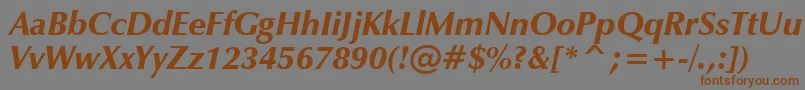 ZapfHumanist601UltraItalicBt-Schriftart – Braune Schriften auf grauem Hintergrund
