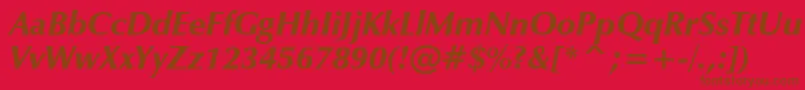 ZapfHumanist601UltraItalicBt Font – Brown Fonts on Red Background