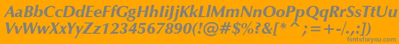 ZapfHumanist601UltraItalicBt Font – Gray Fonts on Orange Background