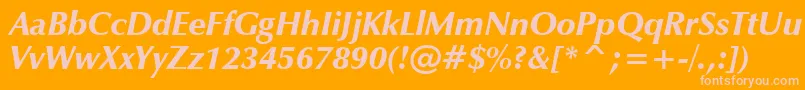 ZapfHumanist601UltraItalicBt Font – Pink Fonts on Orange Background