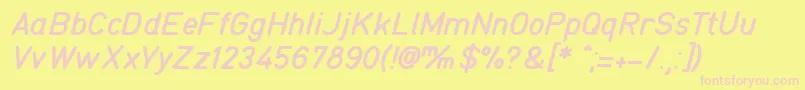 Tgl016 Font – Pink Fonts on Yellow Background