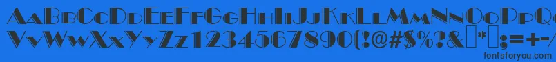 Шрифт B822DecoRegular – чёрные шрифты на синем фоне