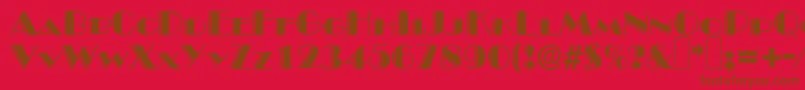 フォントB822DecoRegular – 赤い背景に茶色の文字