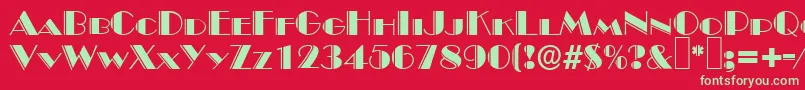 B822DecoRegular Font – Green Fonts on Red Background