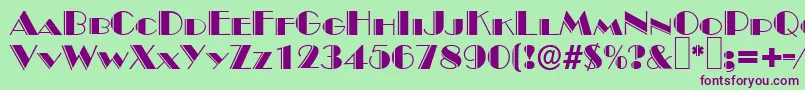 B822DecoRegular Font – Purple Fonts on Green Background