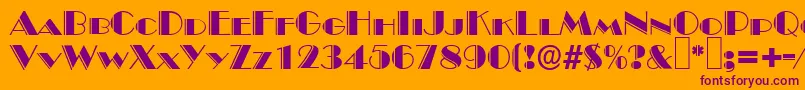 B822DecoRegular-fontti – violetit fontit oranssilla taustalla