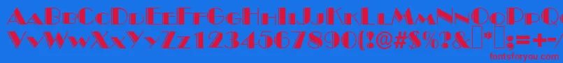B822DecoRegular Font – Red Fonts on Blue Background