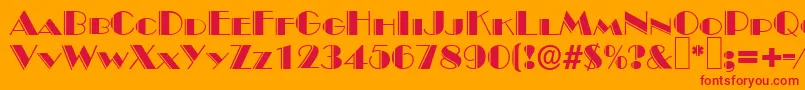 B822DecoRegular Font – Red Fonts on Orange Background