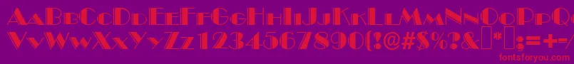 B822DecoRegular Font – Red Fonts on Purple Background