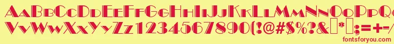 Czcionka B822DecoRegular – czerwone czcionki na żółtym tle