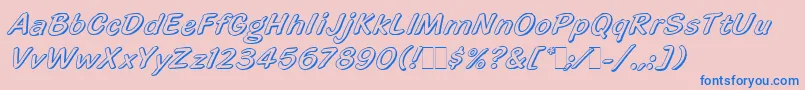 HighlightLetPlain.1.0 Font – Blue Fonts on Pink Background