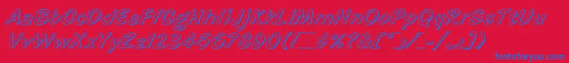 HighlightLetPlain.1.0-Schriftart – Blaue Schriften auf rotem Hintergrund
