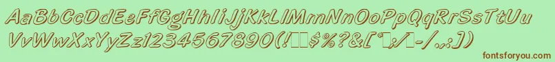 HighlightLetPlain.1.0 Font – Brown Fonts on Green Background