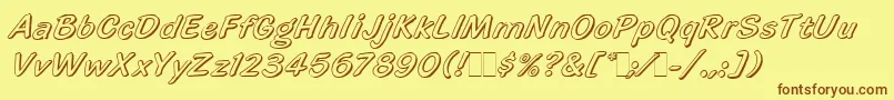 Czcionka HighlightLetPlain.1.0 – brązowe czcionki na żółtym tle