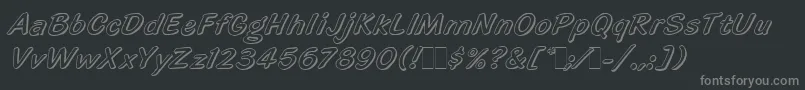 Fonte HighlightLetPlain.1.0 – fontes cinzas em um fundo preto