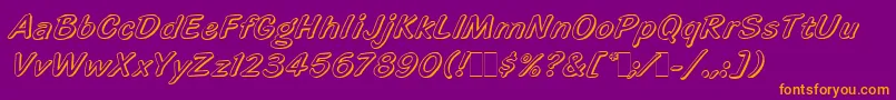 HighlightLetPlain.1.0 Font – Orange Fonts on Purple Background