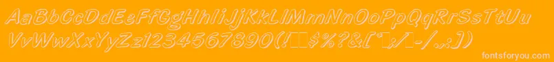 HighlightLetPlain.1.0 Font – Pink Fonts on Orange Background