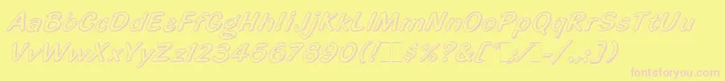 HighlightLetPlain.1.0 Font – Pink Fonts on Yellow Background